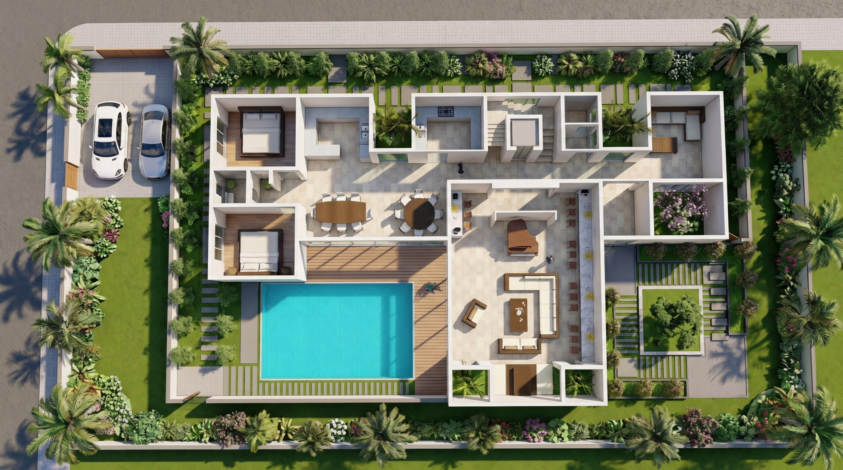 3D Plan of Luxury Villa